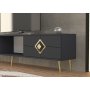 HANAH HOME TV polica Robber Anthracite Gold - slika 3