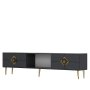 HANAH HOME TV polica Robber Anthracite Gold - slika 4