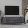 HANAH HOME TV polica Retrol1 Anthracite Gold - slika 2