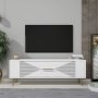 HANAH HOME TV polica Retrol1 White Gold - slika 1