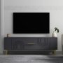 HANAH HOME TV polica Retrol2 Anthracite Gold - slika 1