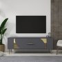 HANAH HOME TV polica Retrop2 Anthracite Gold - slika 1