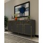 HANAH HOME Komoda Belly KB150 Anthracite Gold - slika 2