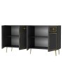 HANAH HOME Komoda Belly KB150 Anthracite Gold - slika 5