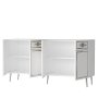 HANAH HOME Komoda Belly KB150 White Silver - slika 5