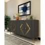 HANAH HOME Komoda Domino KB150 Anthracite Gold - slika 2