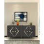HANAH HOME Komoda Domino KB150 Anthracite Silver - slika 1