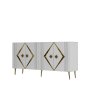 HANAH HOME Komoda Domino KB150 White Gold - slika 4