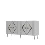HANAH HOME Komoda Domino KB150 White Silver - slika 4
