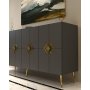 HANAH HOME Komoda Robber KB150 Anthracite Gold - slika 3