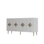 HANAH HOME Komoda Robber KB150 White Gold - slika 4