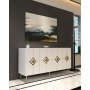 HANAH HOME Komoda Robber KB150 White Gold - slika 1