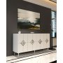 HANAH HOME Komoda Robber KB150 White Silver - slika 1