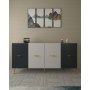 HANAH HOME Komoda Loop KB150 White Anthracite - slika 1