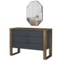 HANAH HOME Komoda Bumerang Aynalı Walnut Anthracite - slika 5