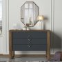 HANAH HOME Komoda Bumerang Aynalı Walnut Anthracite - slika 1
