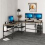HANAH HOME Radni sto Greta L Matte Black - slika 2