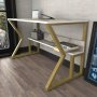 HANAH HOME Radni sto Wake White Gold - slika 3