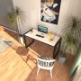 HANAH HOME Radni sto Marsilya 122 White Black - slika 4