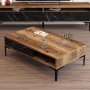 HANAH HOME Sto za dnevnu sobu Istanbul Walnut Black Marble - slika 2