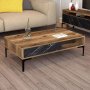 HANAH HOME Sto za dnevnu sobu Istanbul Walnut Black Marble - slika 1