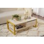 HANAH HOME Sto za dnevnu sobu Haldizen Gold Travertine - slika 1