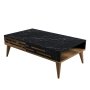HANAH HOME Sto za dnevnu sobu Valensiya Walnut Black Marble - slika 4