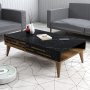 HANAH HOME Sto za dnevnu sobu Valensiya Walnut Black Marble - slika 1