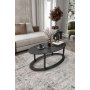 HANAH HOME Sto za dnevnu sobu Hole Ellipse Black - slika 1