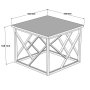 HANAH HOME Sto za dnevnu sobu Woda White Metal - slika 4