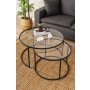 HANAH HOME Sto za dnevnu sobu Belarus 80 Black Transparent - slika 1