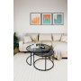 HANAH HOME Sto za dnevnu sobu Tokyo 80 Black Fume - slika 4