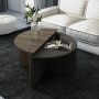 HANAH HOME Sto za dnevnu sobu Dolunay Walnut Anthracite - slika 1