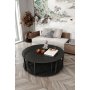 HANAH HOME Okrugli set stolova za kafu Yang 4L 70 Black - slika 1
