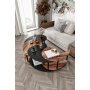 HANAH HOME Okrugli set stolova za kafu Yang 4L 70 Walnut Black - slika 3