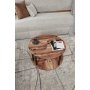 HANAH HOME Okrugli set stolova za kafu Yang 2 Walnut - slika 2