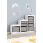 HANAH HOME Višenamenska komoda Swiss White Grey - slika 2
