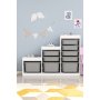 HANAH HOME Višenamenska komoda Swiss White Grey - slika 1