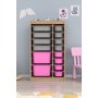 HANAH HOME Višenamenska polica Montana Xs 2D4N8U Sonomo Grey Pink - slika 1