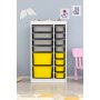 HANAH HOME Višenamenske police Montana Xs 2D4N8U White Grey Yellow - slika 1