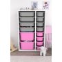 HANAH HOME Višenamenska polica Rine 2D4K8U White Grey Pink - slika 3