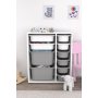 HANAH HOME Višenamenska polica Zen 2D2K6U White Grey - slika 3