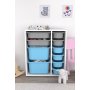 HANAH HOME Višenamenska polica Zen 2D2K6U White Grey Blue - slika 2