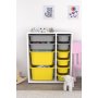 HANAH HOME Višenamenska polica Zen 2D2K6U White Grey Yellow - slika 2