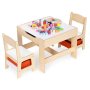ECO TOYS Dečiji set sto i 2 stolice sa tablom za pisanje Wood - slika 2