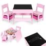ECO TOYS Dečiji set sto i 2 stolice sa tablom za pisanje Pink - slika 1