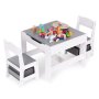 ECO TOYS Dečiji set sto i 2 stolice sa tablom za pisanje White - slika 2