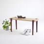 HANAH HOME Klupa Khalkeus Wooden Burgundy (631LGG1236) - slika 1