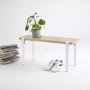 HANAH HOME Klupa Khalkeus Wooden White (631LGG1233) - slika 1