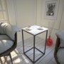 HANAH HOME Side Table Pure Marmo crno - beli - slika 1